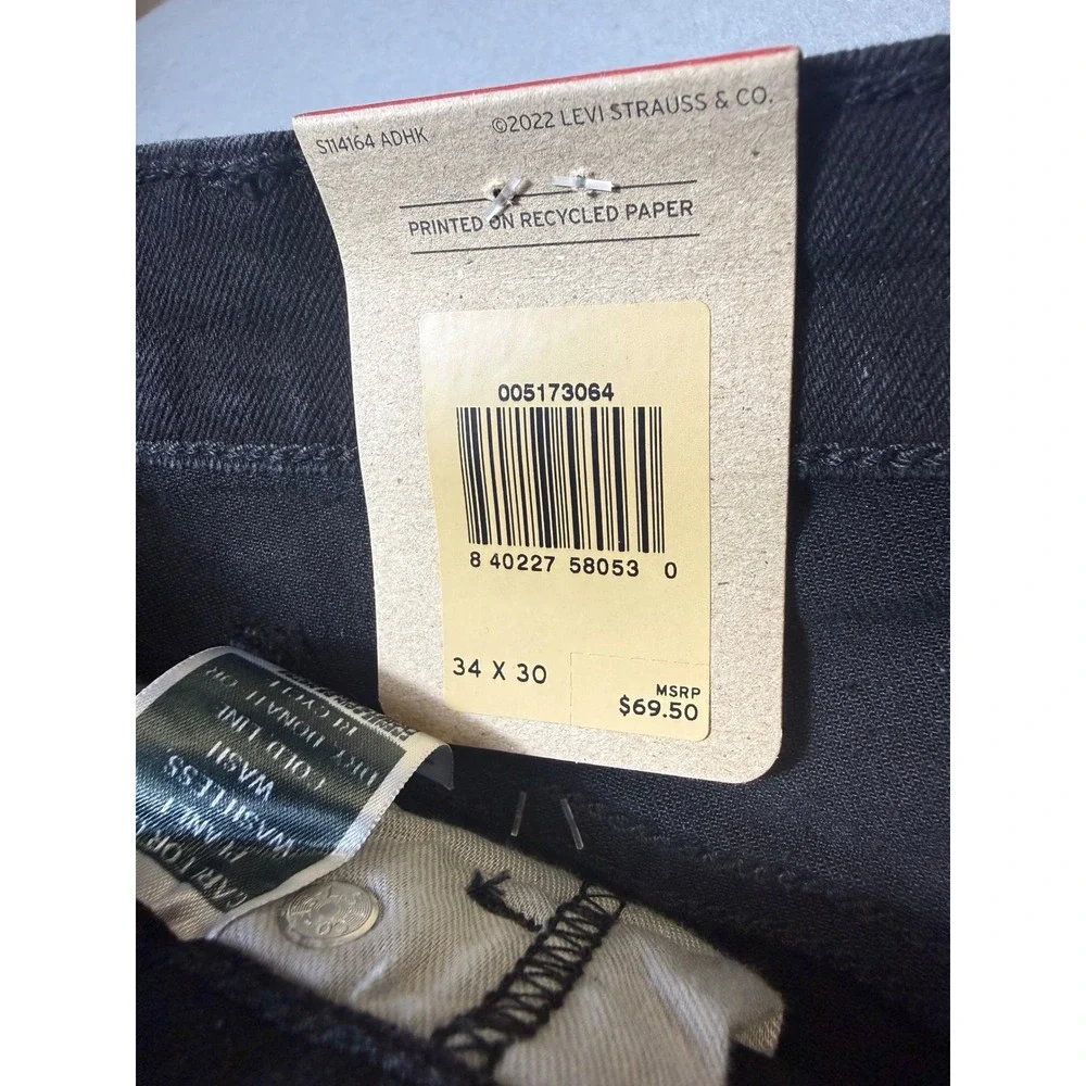 Levi's 517 Bootcut Men Jeans 34x30 Black NWT Slim Fit Denim 00517-3064